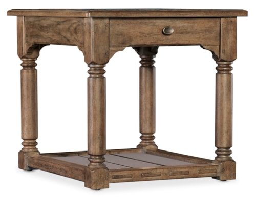 Traditional 1-Drawer End Table with Lower Shelf