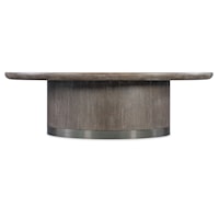 Contemporary Round Cocktail Table with Metal Base