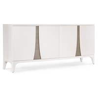 Transitional 4-Door Entertainment Credenza with Wire Management Holes