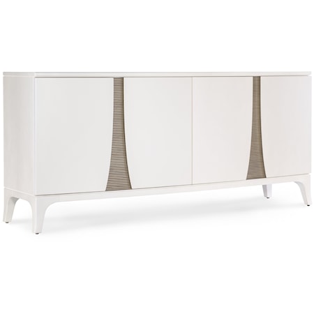 Transitional 4-Door Entertainment Credenza with Wire Management Holes