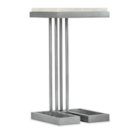 Marin Contemporary  Square Drink Table with White Onyx Top