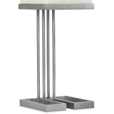 Marin Contemporary  Square Drink Table with White Onyx Top