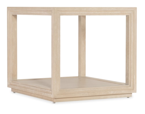 Transitional End Table with Glass Top