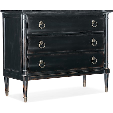 Traditional 3-Drawer Bedroom Chest with Armoire Base