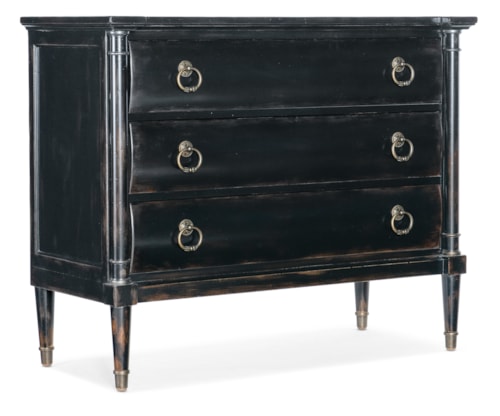 Traditional 3-Drawer Bedroom Chest with Armoire Base