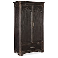 Traditional 2-Door Wardrobe with Removable Clothing Rod