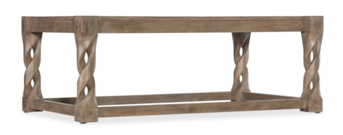 Contemporary Rectangular Cocktail Table with Twisted Legs