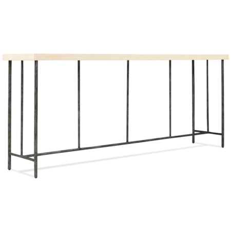 Stone-Top Metal Console Table