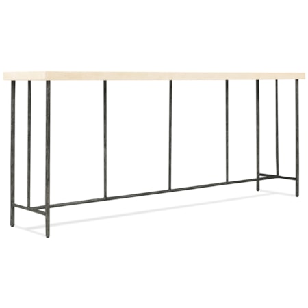Stone-Top Metal Console Table