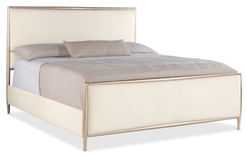 Contemporary Upholstered Metal King Bed