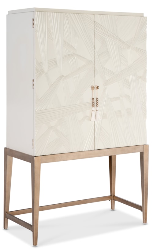 Contemporary 2-Door Bar Cabinet with LED Light