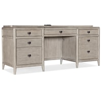 Transitional Credenza with Locking File Drawer