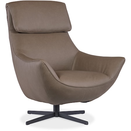 Contemporary Swivel Chair with Metal Base