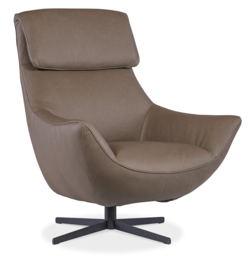 Contemporary Swivel Chair with Metal Base