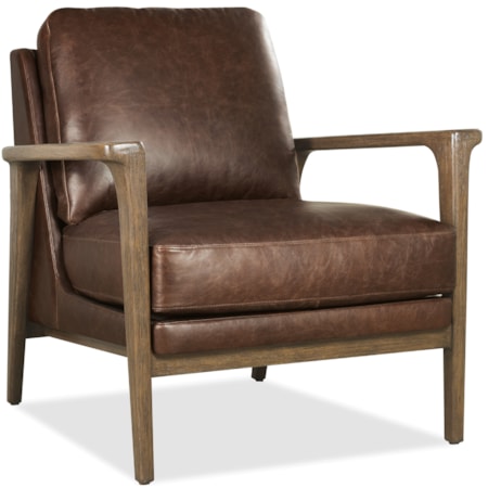 Cushioned Exposed-Wood Club Chair