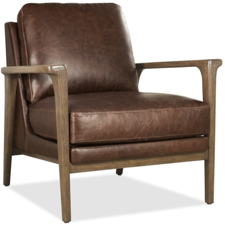 Cushioned Exposed-Wood Club Chair
