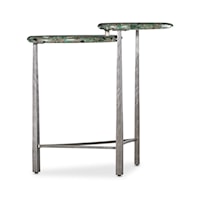 Contemporary Two-Tiered End Table with Marble Tops