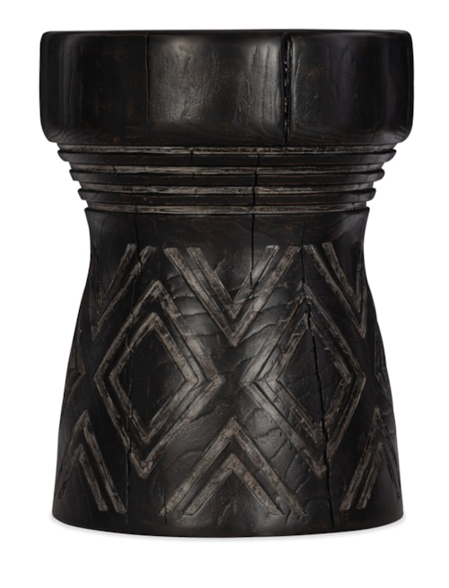 Boho Carved Stump Side Table