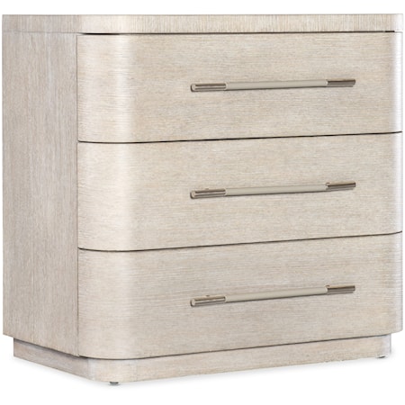 Contemporary 3-Drawer Nightstand with Soft-Closing Drawers