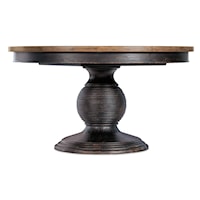 Traditional Round Pedestal Dining Table with 22" Extension Leaf