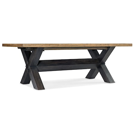 Trestle Dining Table with Table Leaves