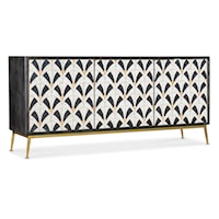 Contemporary 3-Door Credenza with Wire Management Cutouts