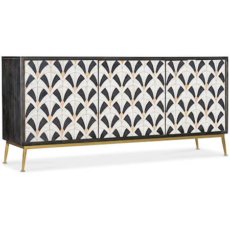 Contemporary 3-Door Credenza with Wire Management Cutouts
