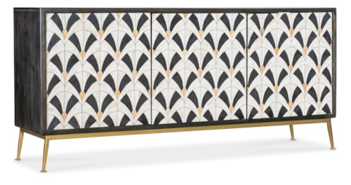 Contemporary 3-Door Credenza with Wire Management Cutouts