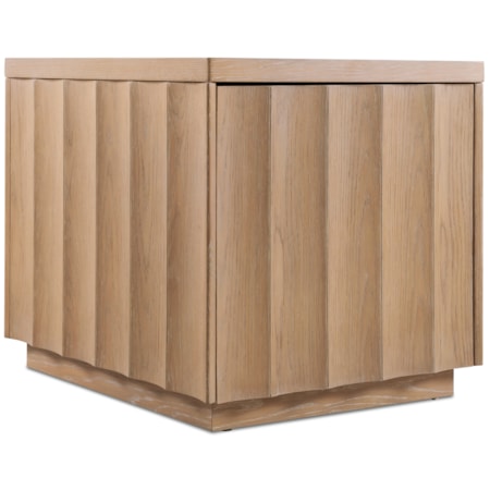 Single-Door Scalloped Oak End Table