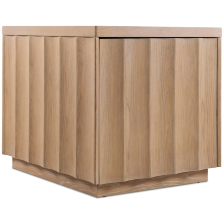Single-Door Scalloped Oak End Table