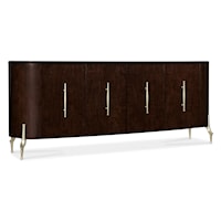 Transitional 4-Door Credenza with Wire Management Holes