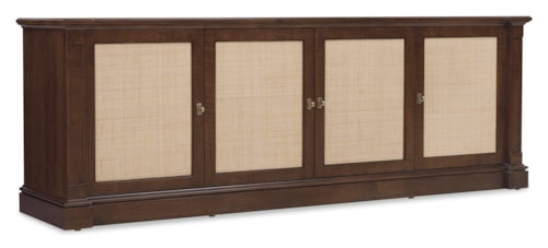 Traditional 4-Door Entertainment Console with Wire Management Access