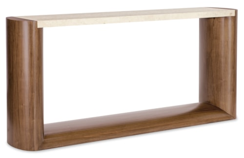 Transitional Console Table with Honed Marble Top