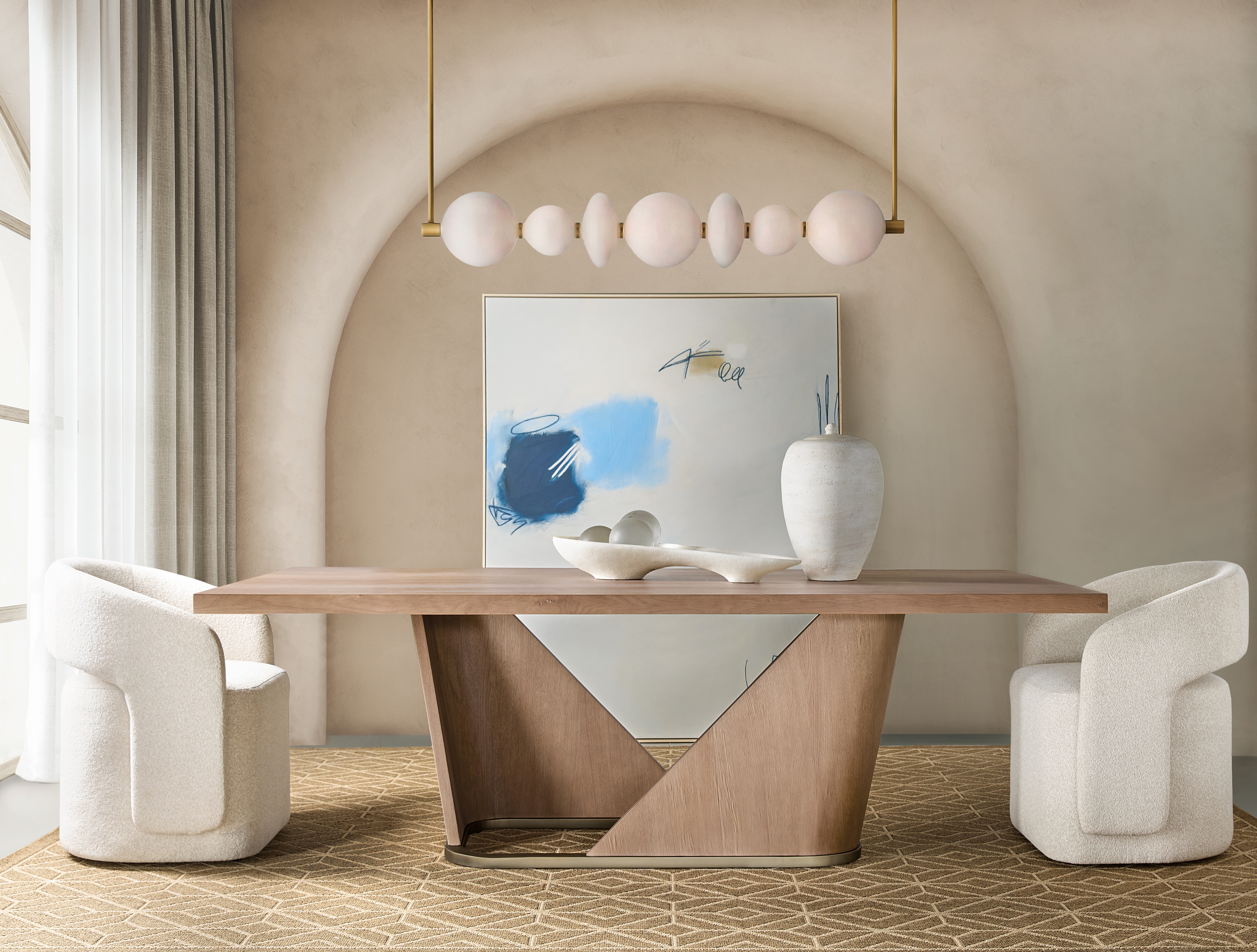 Hooker Furniture Commerce and Market Upholstered Open Barrel-Back Dining Chair