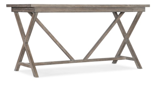 Farmhouse Weathered Oak Trestle Desk