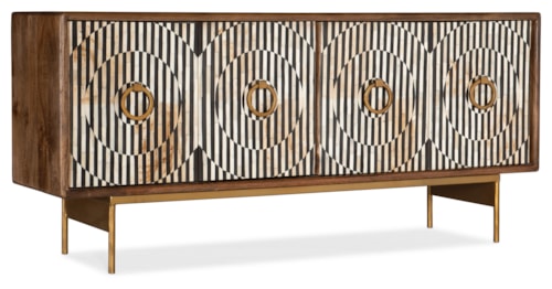 Casual Four Door Credenza with Soft-Close Doors
