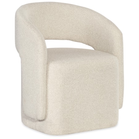 Upholstered Open Barrel-Back Dining Chair