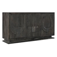 Causal 3-Door Credenza with Tribal Motif