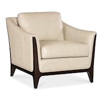 Transitional Upholstered Accent Chair with Wood Frame