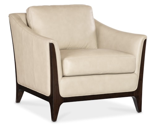 Transitional Upholstered Accent Chair with Wood Frame
