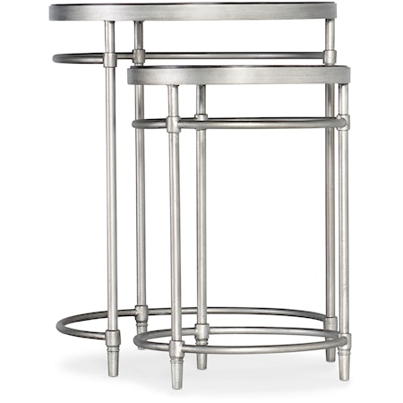 Transitional Wood and Metal Nesting Tables