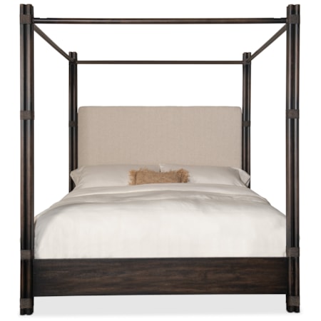 King Upholstered Poster Bed