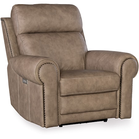 Traditional Power Recliner with Power Headrest and Lumbar