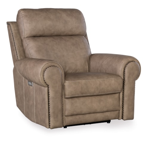 Traditional Power Recliner with Power Headrest and Lumbar