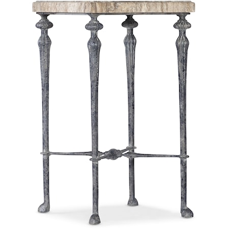 Traditional Wood and Metal Drink Table