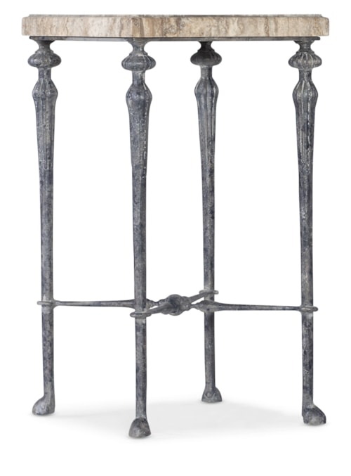 Traditional Wood and Metal Drink Table