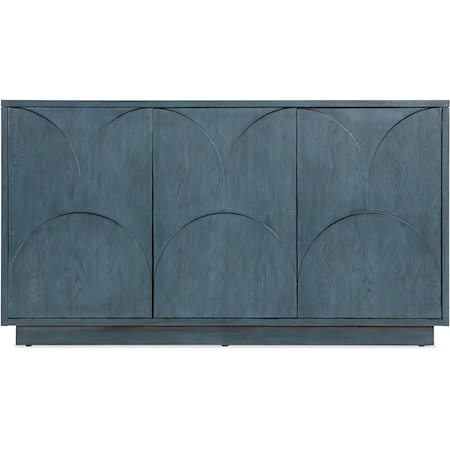 Transitional Entertainment Credenza with Adjustable Shelving