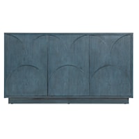 Transitional Entertainment Credenza with Adjustable Shelving