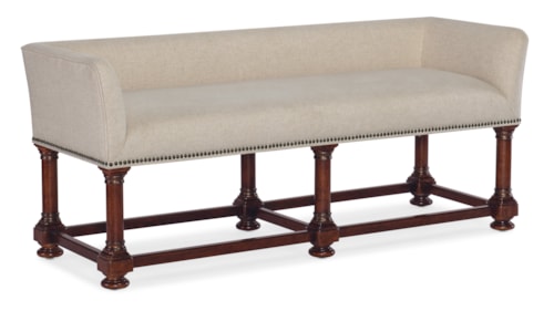 Traditional Upholstered Bed Bench with Nailhead Trim