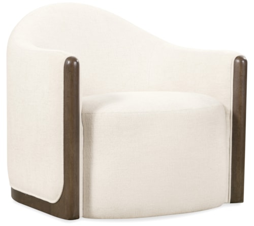 Modern Casual Rounded Barrel-Back Chair with Discreet Swivel
